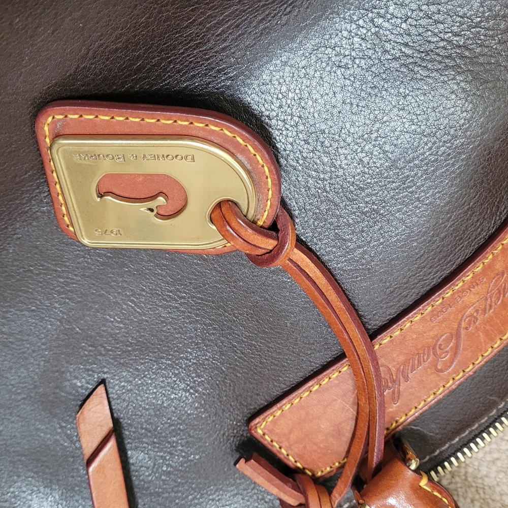 Classic Black and Brown Leather Dooney & BourkeBag  As Is Nail Polish On Inside - Picture 3 of 13